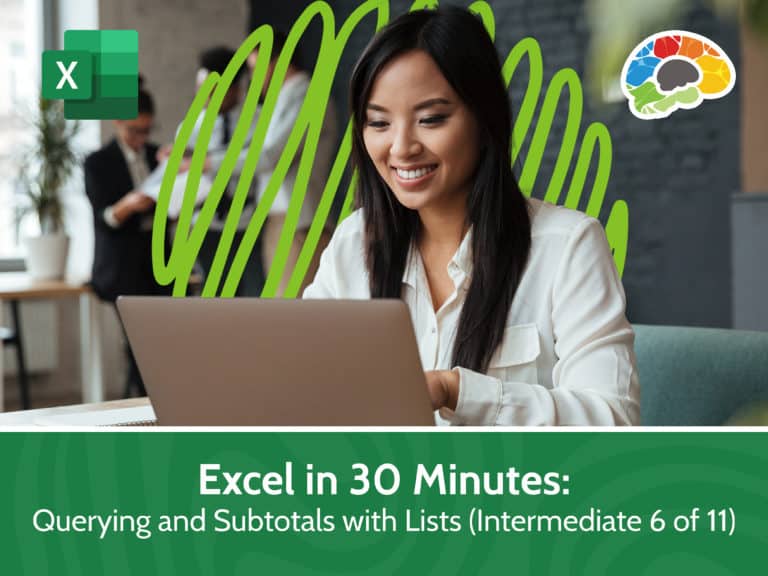 Excel in 30 Minutes Querying and Subtotals with Lists Intermediate 6 of 11