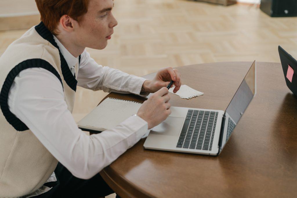 A person on their computer