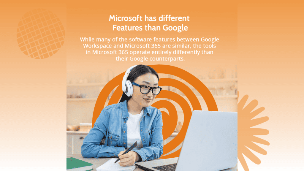 Why Gen Z needs microsoft training " While many of the software features between Google Workspace and Microsoft 365 are similar, the tools in Microsoft 365 operate entirely differently than their Google counterparts."