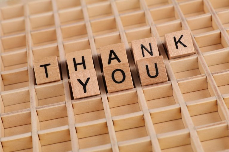 A thank you sign